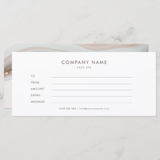 石の大理石瑪瑙ギフト証明書 (正面/裏面)