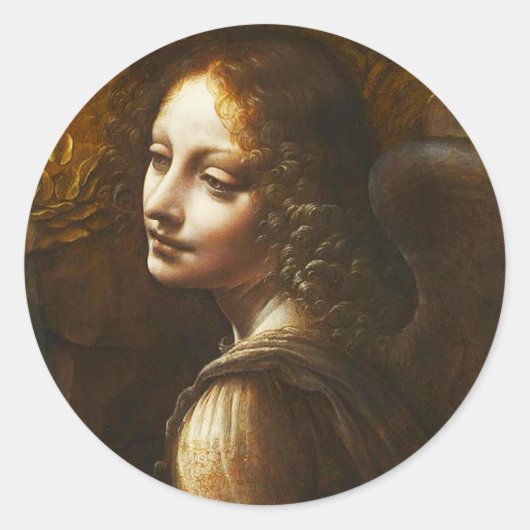 石の天使のステッカーのDa Vinciのヴァージン ラウンドシール (正面)