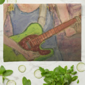 石の女の子 キッチンタオル (折り畳み)