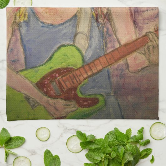 石の女の子 キッチンタオル (折り畳み)