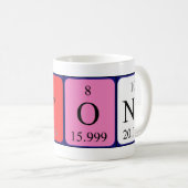 石の定期テーブル名のmag コーヒーマグカップ (正面右)