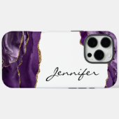 石の宝石瑪瑙パープルiPhone Case-Mate iPhoneケース (裏面 (横))