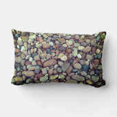 石の小石の写真の腰枕 ランバークッション (裏面)
