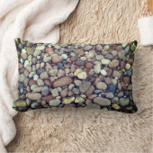 石の小石の写真の腰枕 ランバークッション (ブランケット)