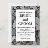 石の小石の自然結婚 招待状 (正面)