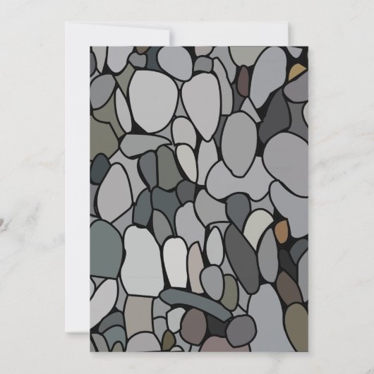 石の小石の自然結婚 招待状 (裏面)