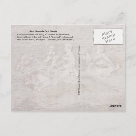 石の山の彫刻，ジョージア ポストカード (裏面)