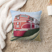 石の島の鉄道機関車 クッション (ブランケット)