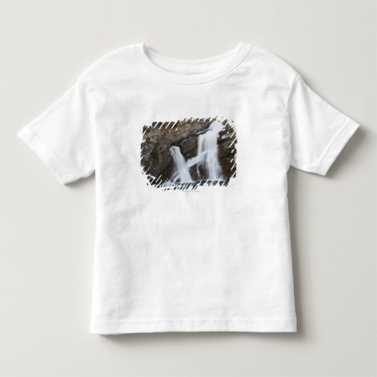 石の崖から出る滝 トドラーTシャツ (正面)