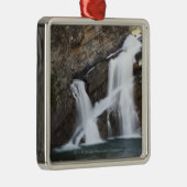 石の崖から出る滝 メタルオーナメント (右)