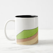 石の折目の断面イラストレーション ツートーンマグカップ (左)