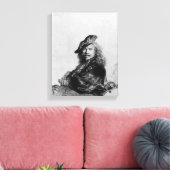 石の敷居に傾いた自画像, 1639 キャンバスプリント (インサイチュ (リビング))