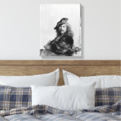 石の敷居に傾いた自画像, 1639 キャンバスプリント (インサイチュ (寝室))