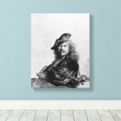 石の敷居に傾いた自画像, 1639 キャンバスプリント (インサイチュ (ウッドフロア))