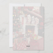 石の暖炉のある部屋、クリスマスの設定 シーズンカード (裏面)