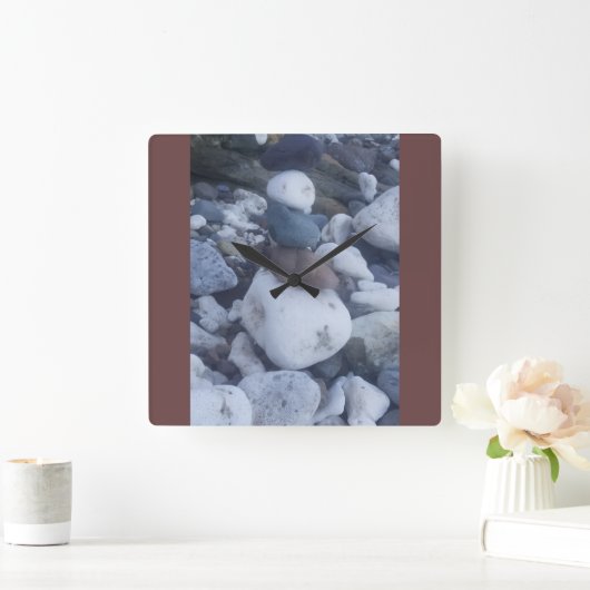 石の柱 スクエア壁時計 (ホーム)