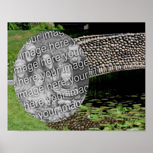 石の橋の自然フレーム独自の写真を作成 ポスター (正面)