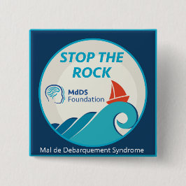 石の正方形ボタンをストップ 缶バッジ