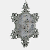 石の登山の壁 スノーフレークピューターオーナメント (左)