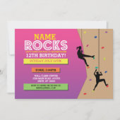 石の登山の誕生会の登山の壁の招待 招待状 (正面)