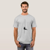 石の登山のTシャツのクライマーロープ山の上昇 Tシャツ (正面フル)