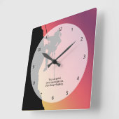 石の登山 スクエア壁時計 (傾斜)