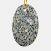 石の石のビーチの小石 セラミックオーナメント (左)