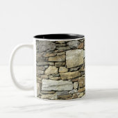 石の石のマグの自然な石塀 ツートーンマグカップ (左)