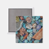 石の石カラフル石の自然な質感 マグネット (正面/裏面)