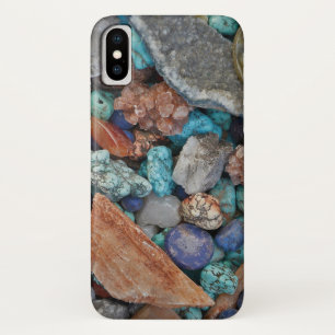 石の石カラフル石の自然な質感 iPhone X ケース