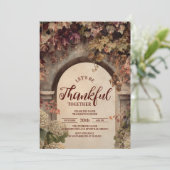 石の素朴アーチ感謝祭ディナー 招待状 (スタンド正面)