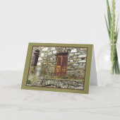 石の素朴建物と古いもののドア/美しい カード (正面)