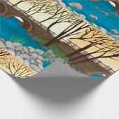 石の素朴橋の川の自然風景 ラッピングペーパー