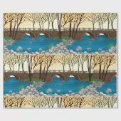 石の素朴橋の川の自然風景 ラッピングペーパー (フラット)