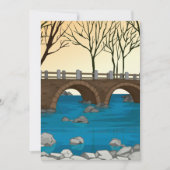 石の素朴橋の川の自然風景 招待状 (正面)