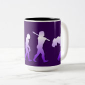 石の紫色のロゴのマグの進化の石 ツートーンマグカップ (正面右)