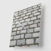 石の経路グレー石畳通り歩道 スクエア壁時計 (傾斜)