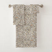 石の経路グレー石畳通り歩道 バスタオルセット (インサイチュ)