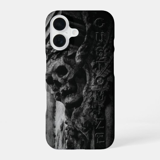 石の翼のドクロ iPhone 16ケース (裏面)