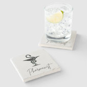 石の薬剤師コースター ストーンコースター (横)