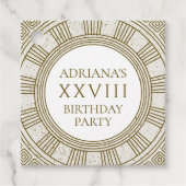 石の要素を使った古代ローマの誕生日パーティー フェイバータグ (正面)