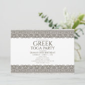 石の要素を取り入れたトーガ誕生日パーティーの招待状 招待状 (スタンド正面)