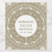 石の要素を持つローマのトゥガバースデーパーティー ワインラベル (シングルラベル)