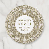 石の要素を持つ古代ギリシャの誕生日パーティー フェイバータグ (正面)