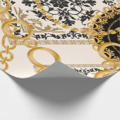 石の金ゴールド鎖に継ぎ目大切のない模様  ラッピングペーパー (角)
