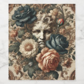 石の顔と疲れた夜 – ゴシック様式のバロック ワインラベル (シングルラベル)