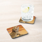 石の髭があるドラゴン(Pogona Vitticeps)、 コースター (右側)