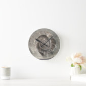 石のDactyliocerasのアンモナイト ラウンド壁時計 (ホーム)