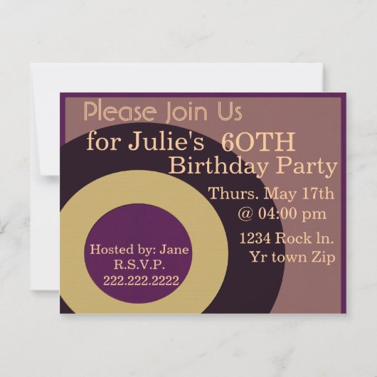 石のnロール誕生日 招待状 (裏面)