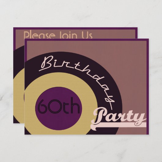 石のnロール誕生日 招待状 (正面/裏面)